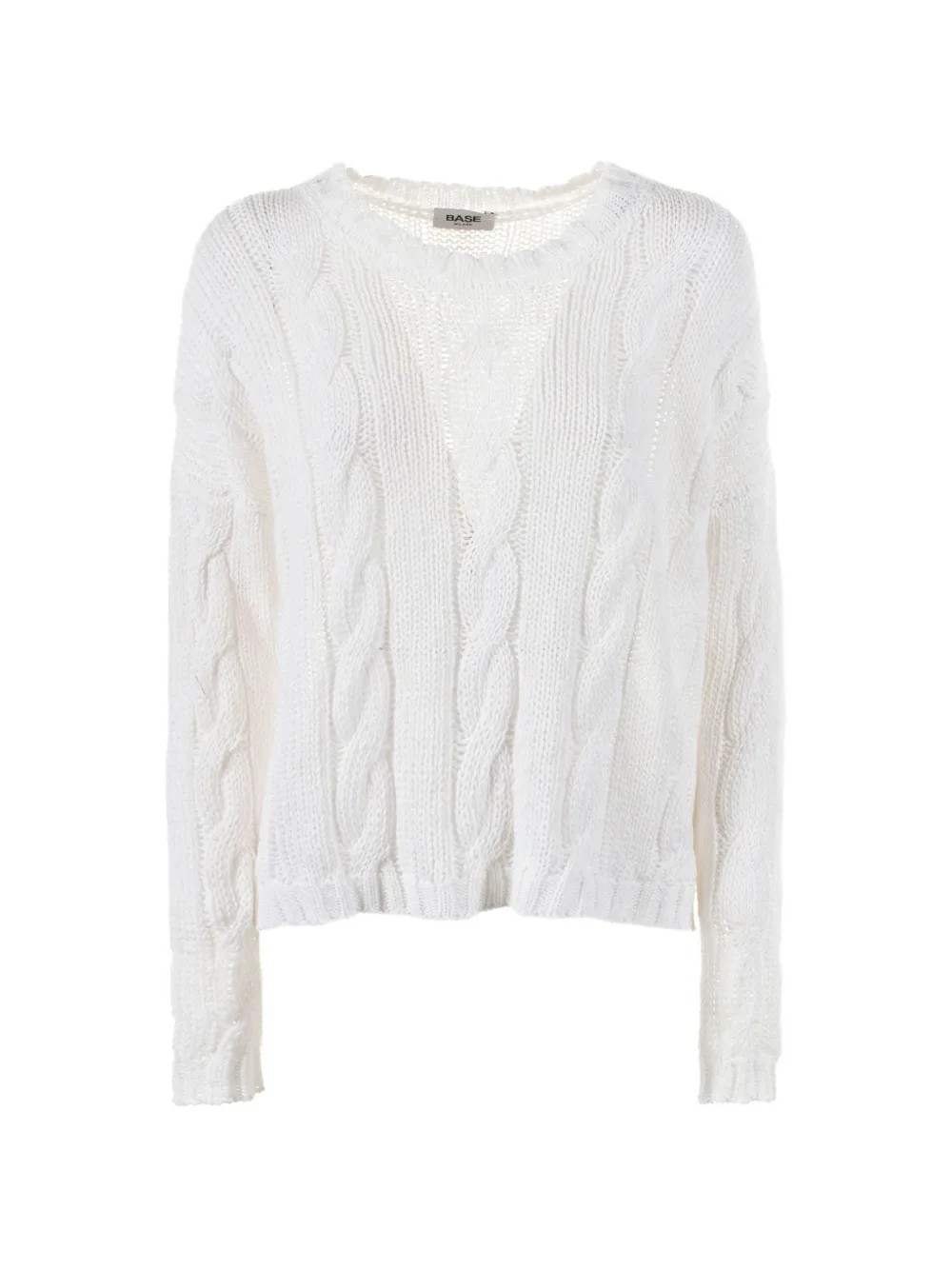 Base Milano braid-motif crew-neck sweater - Bianco