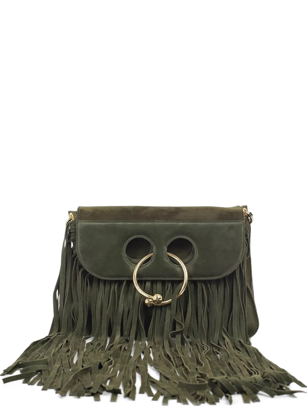 JW Anderson suede fringe shoulder bag - Verde