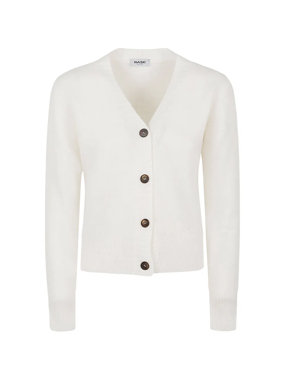 Base Milano V-neck wool cardigan - Bianco