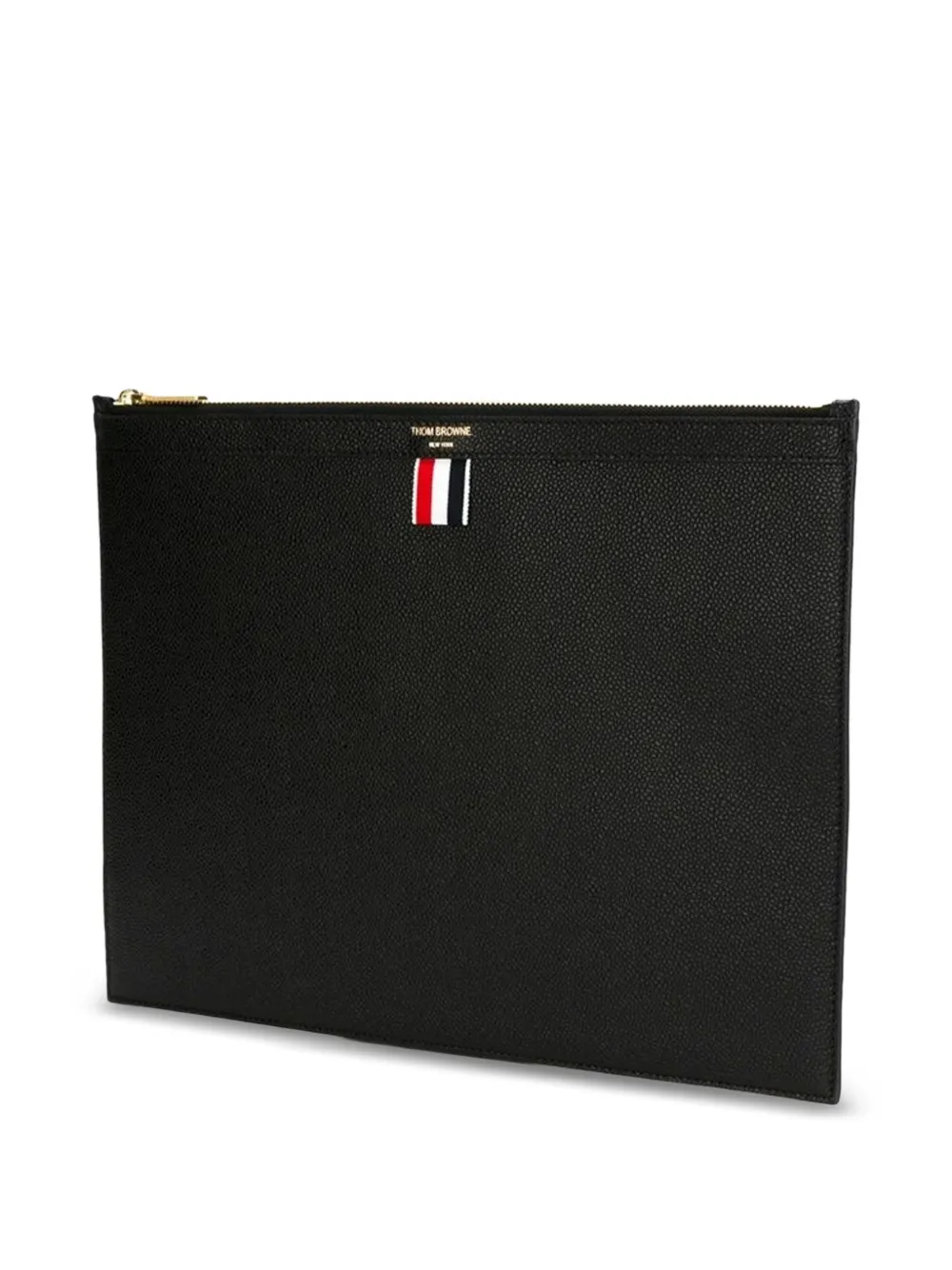 Thom Browne Gestreepte clutch met rits Zwart