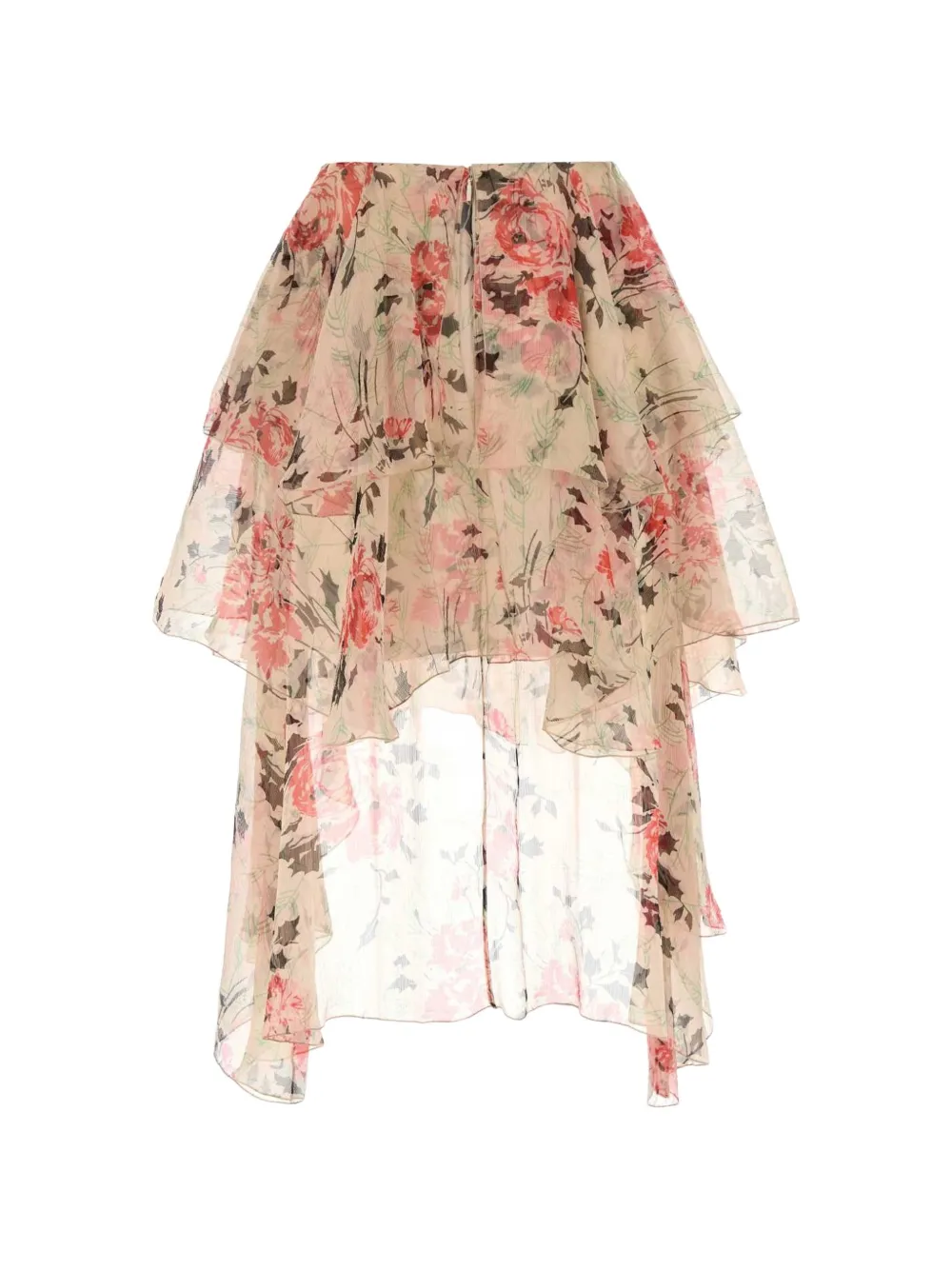 LOEWE flower-pattern asymmetric skirt - Toni neutri