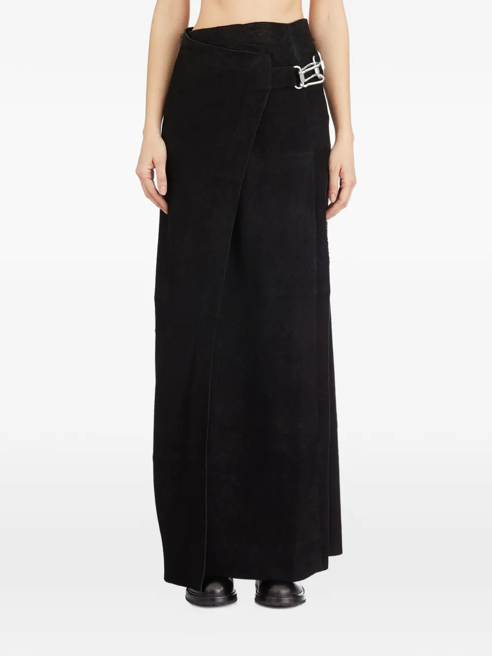 Vanderwilt leather buckle skirt - Schwarz