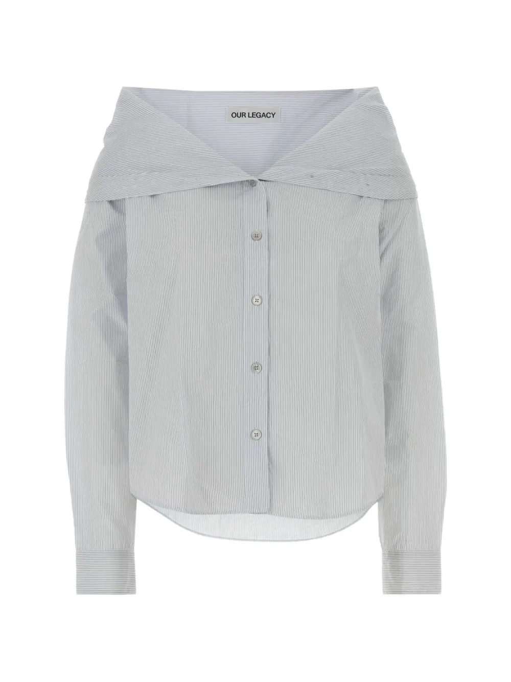 OUR LEGACY embroidered poplin shirt - Blu