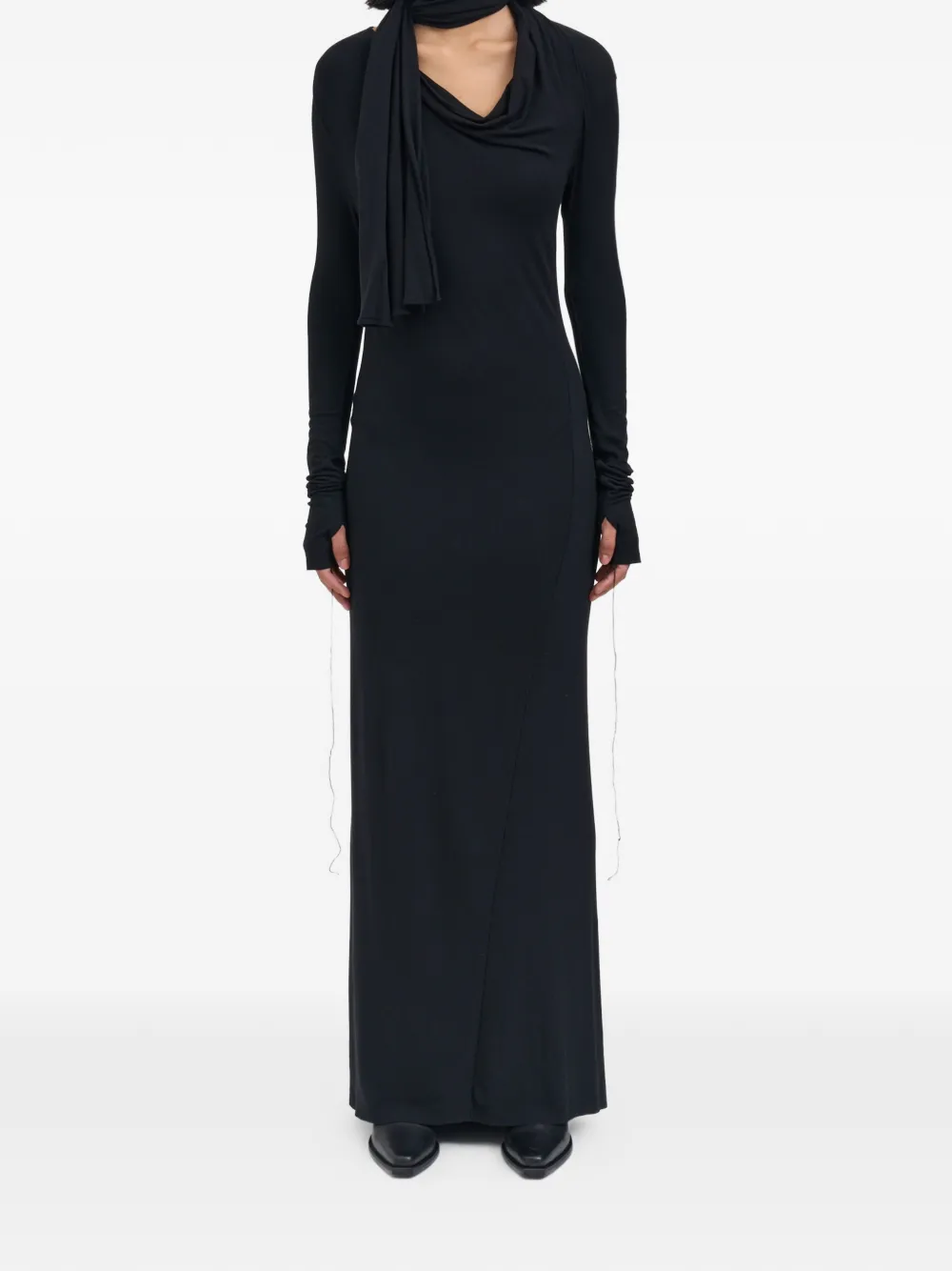Andrea Ya'aqov long-sleeves maxi dress - Nero