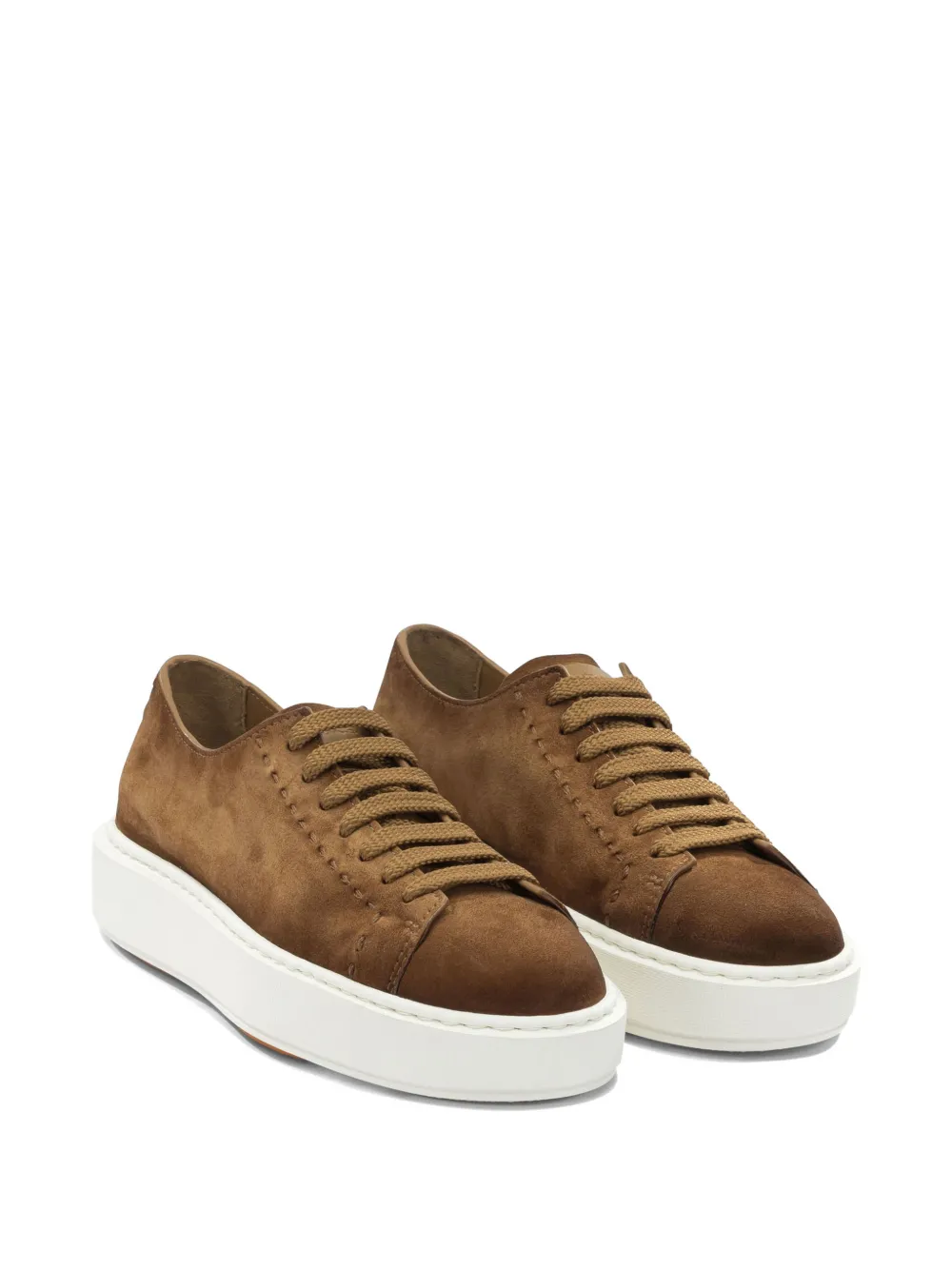 Santoni Leren sneakers Bruin