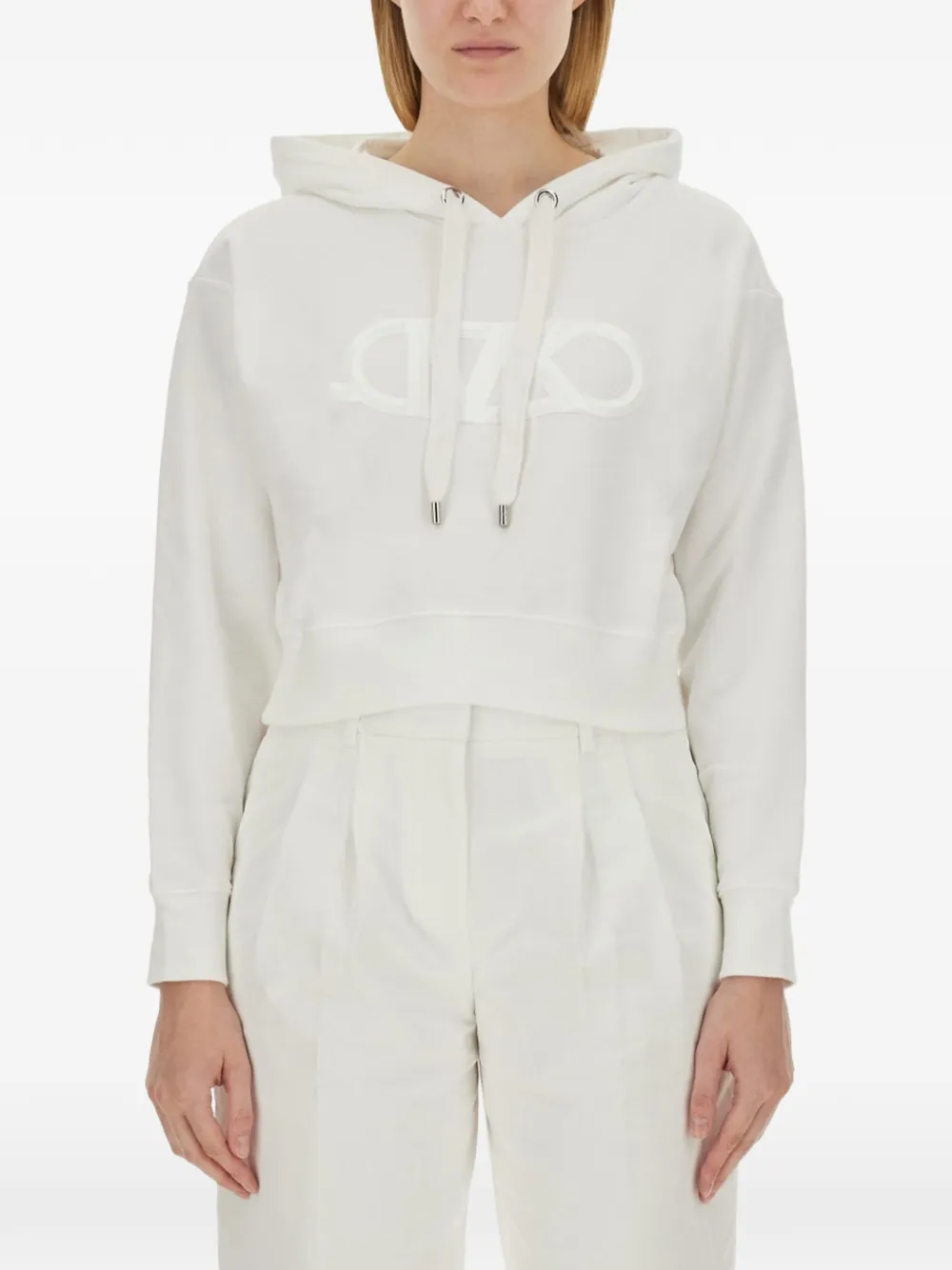 Michael Michael Kors logo-embroidered cropped hoodie