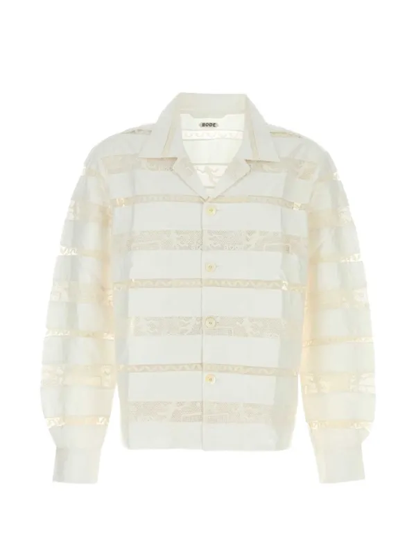 Bode Lace-panelled Shirt in White