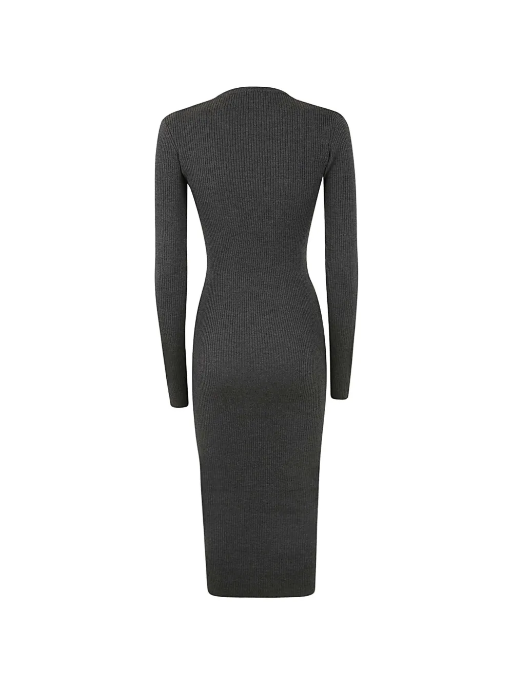 WARDROBE.NYC Geribbelde maxi-jurk met lange mouwen Grijs