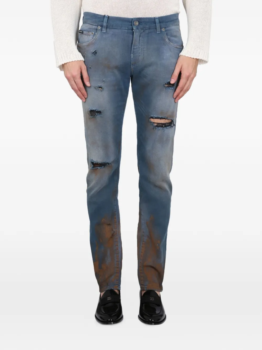 Dolce & Gabbana ripped jeans - Blu