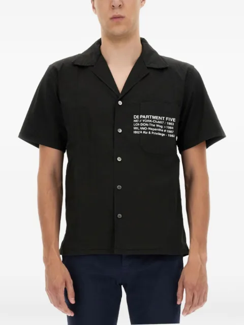 Department 5 button-down short-sleeve logo-detail shirt