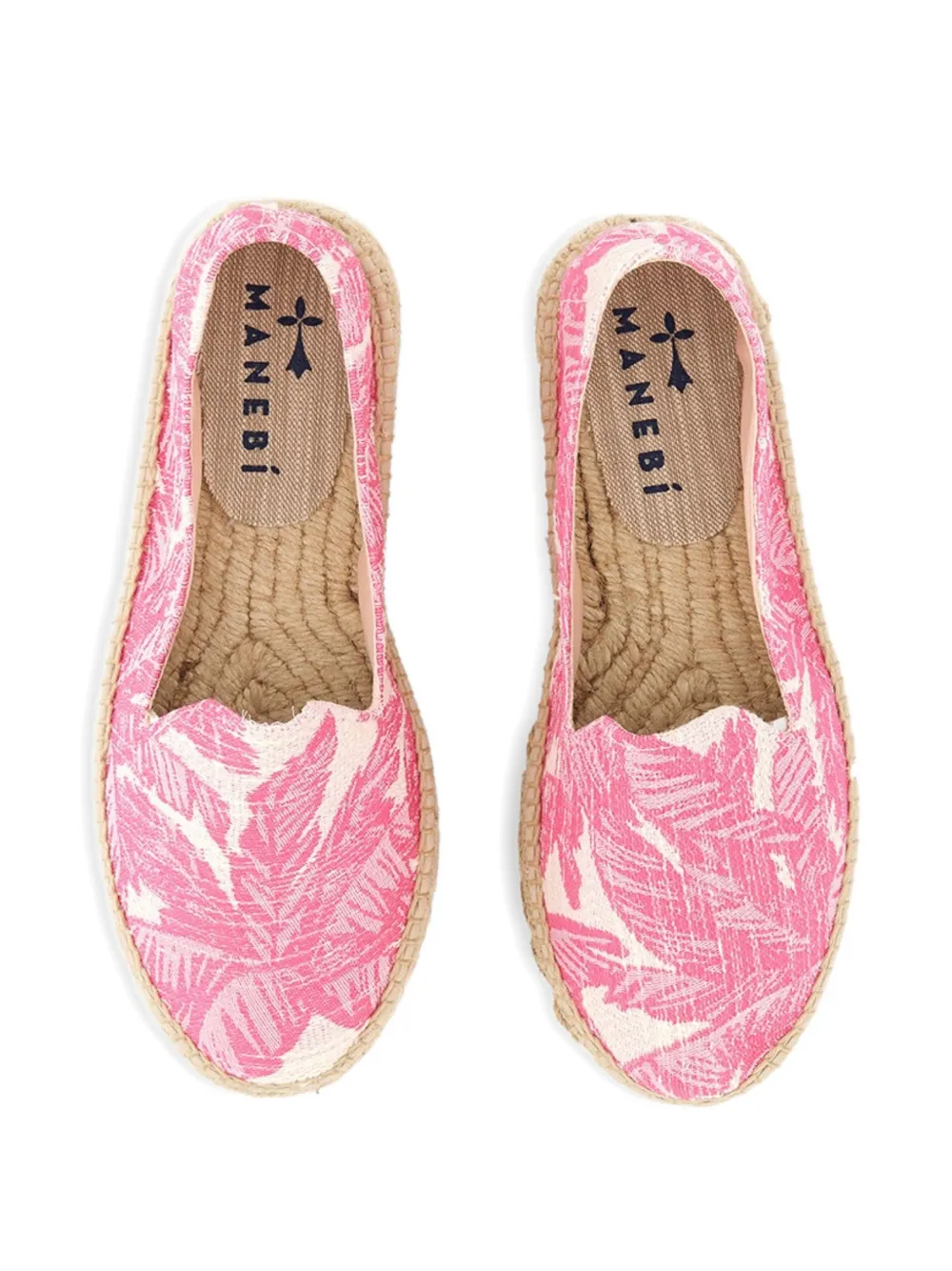 Manebi Espadrilles met bloemenprint Roze
