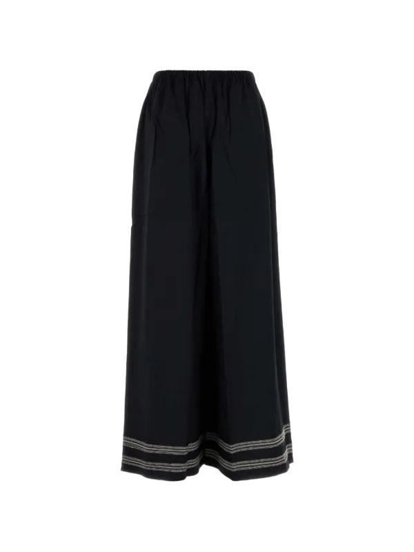 Bode Mathilde Stripe-embroidered Trousers in Black