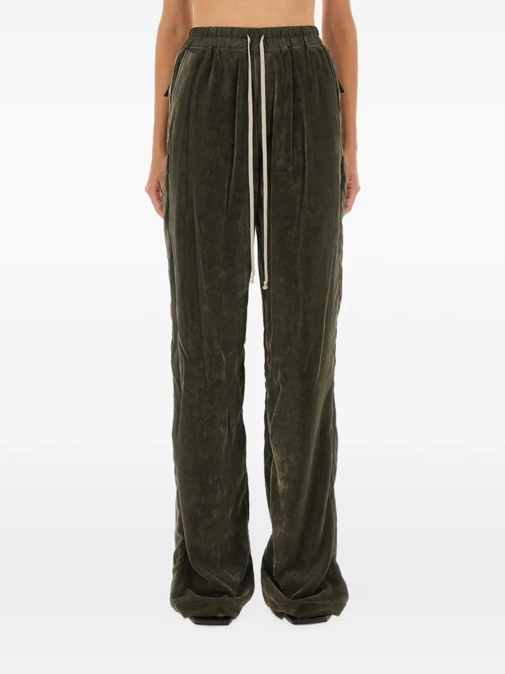 Rick Owens velvet-texture trousers - Verde