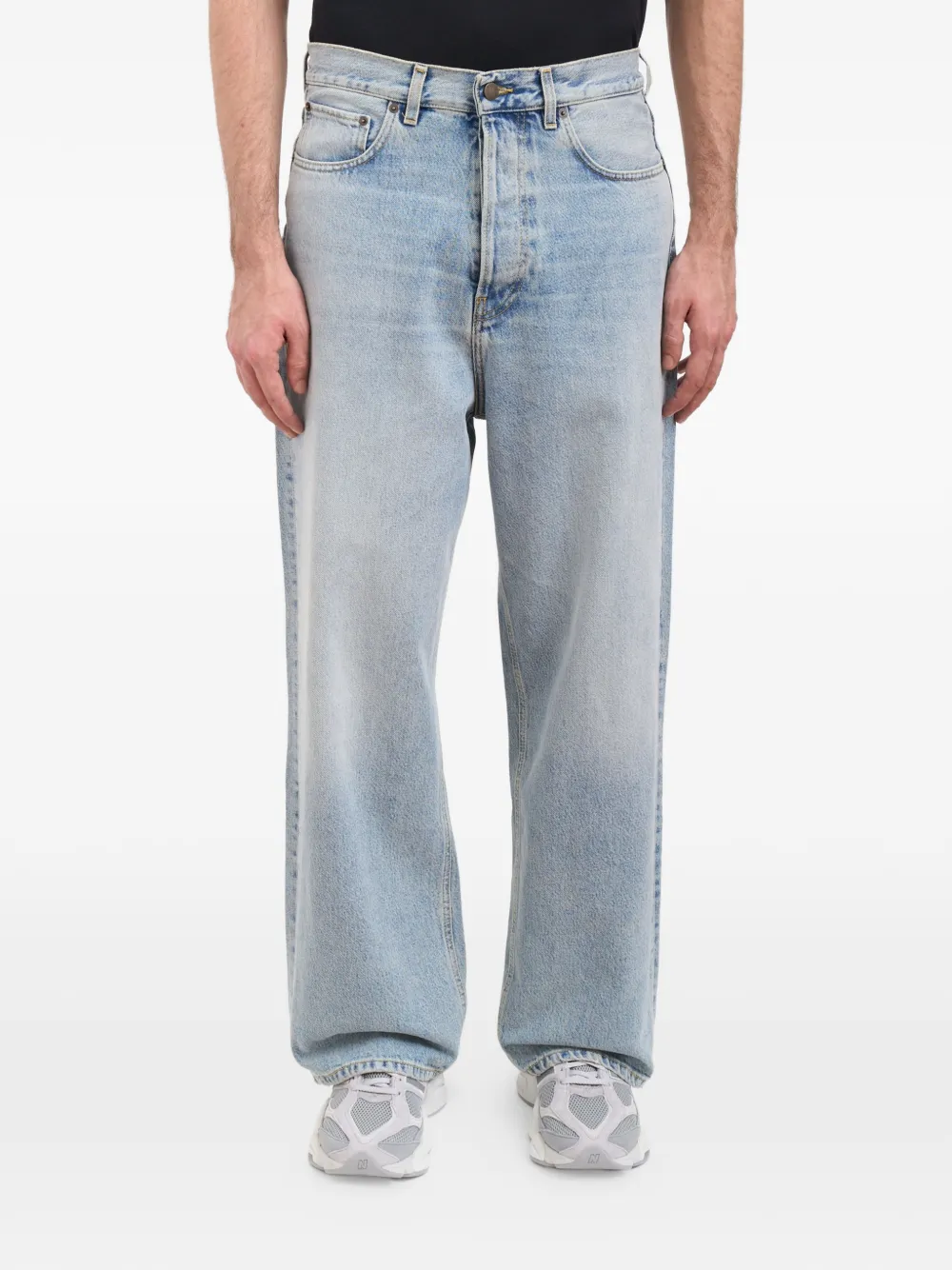 Haikure whiskering-effect denim - Blu