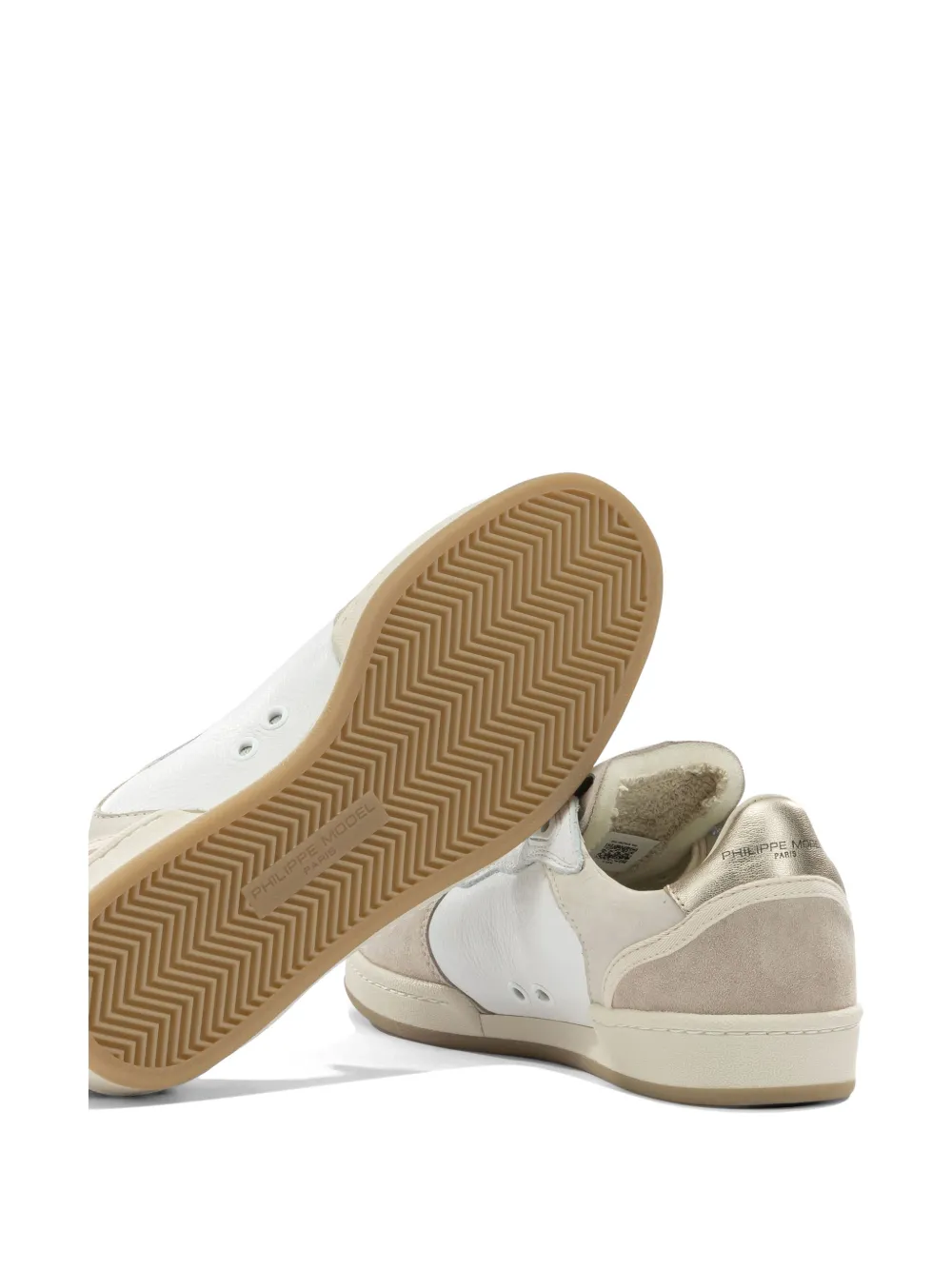 Philippe Model Paris Pegal leren sneakers met vlakken Wit