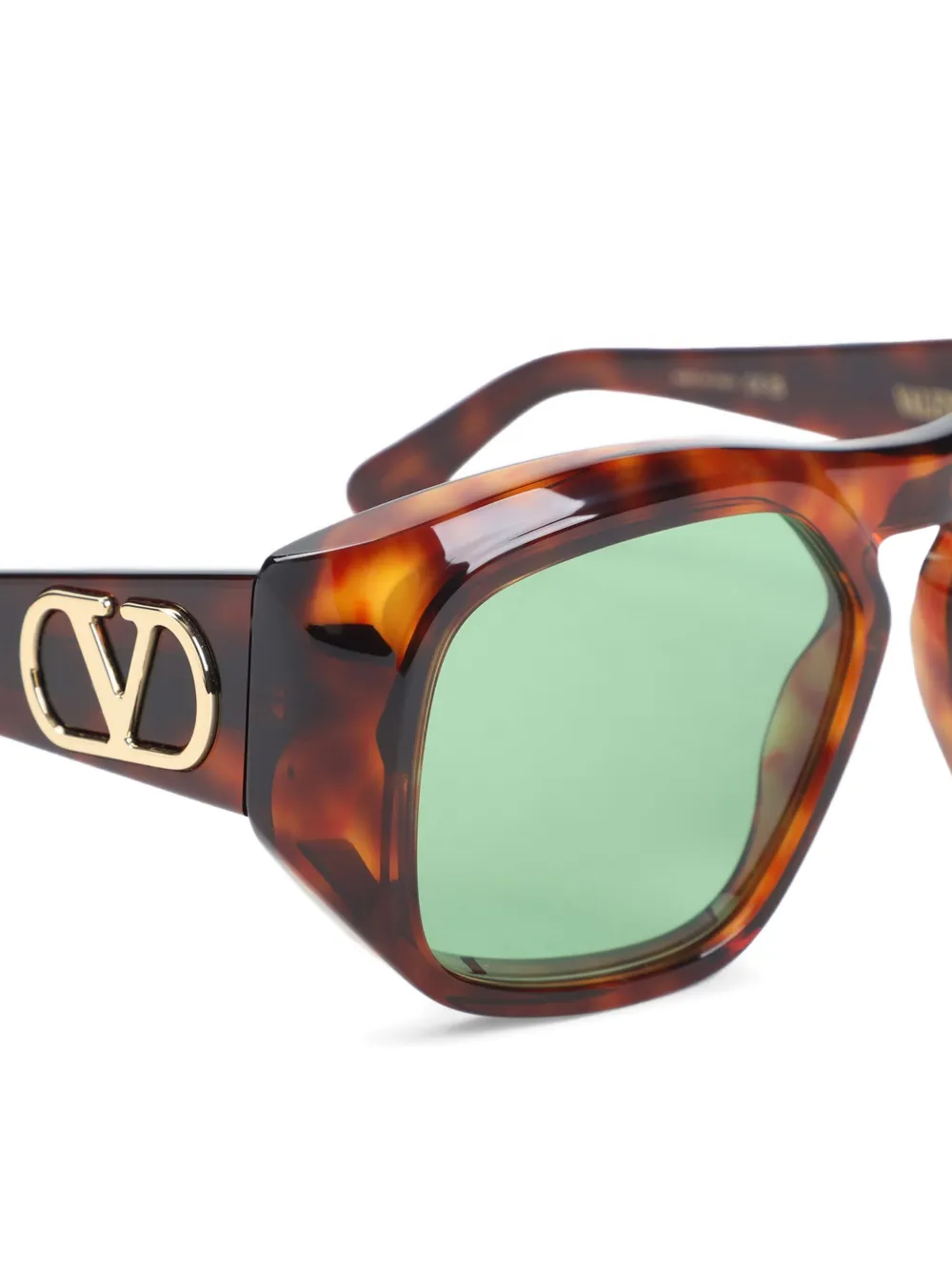 VALENTINO GARAVANI EYEWEAR Zonnebril met geometrisch montuur Bruin