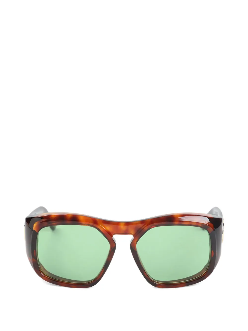 VALENTINO GARAVANI EYEWEAR logo-detail geometric-frame sunglasses - Marrone