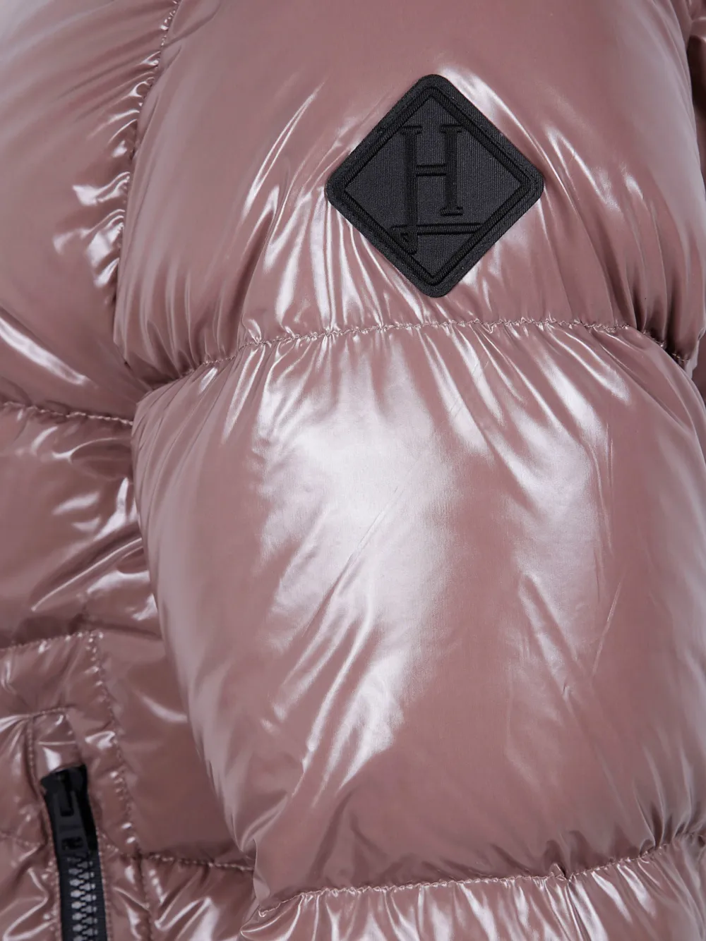 Herno Gewatteerde jas met glanzende afwerking Roze