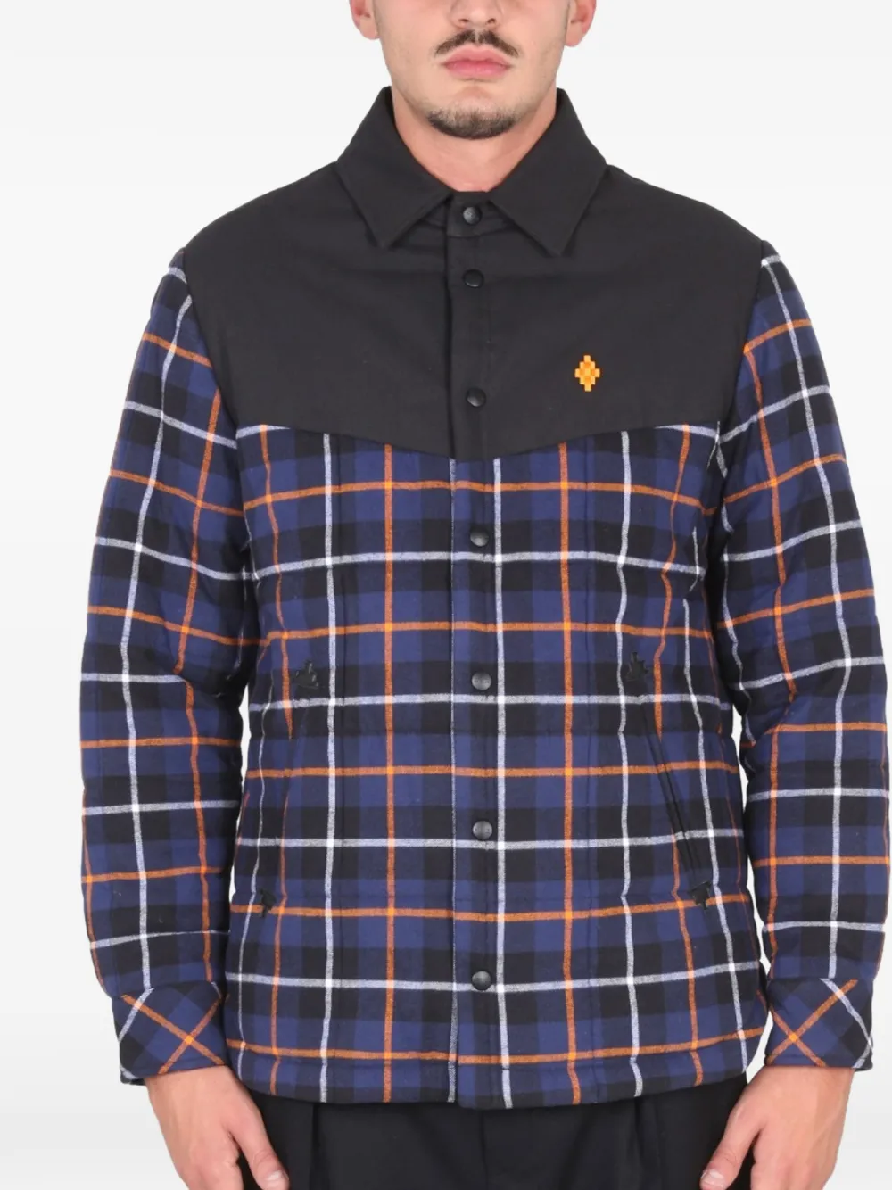 COUNTY OF MILAN plaid-pattern shirt jacket - Blau