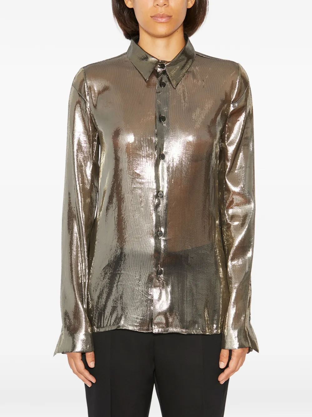 Sapio N16 Silk Shirt In Brown