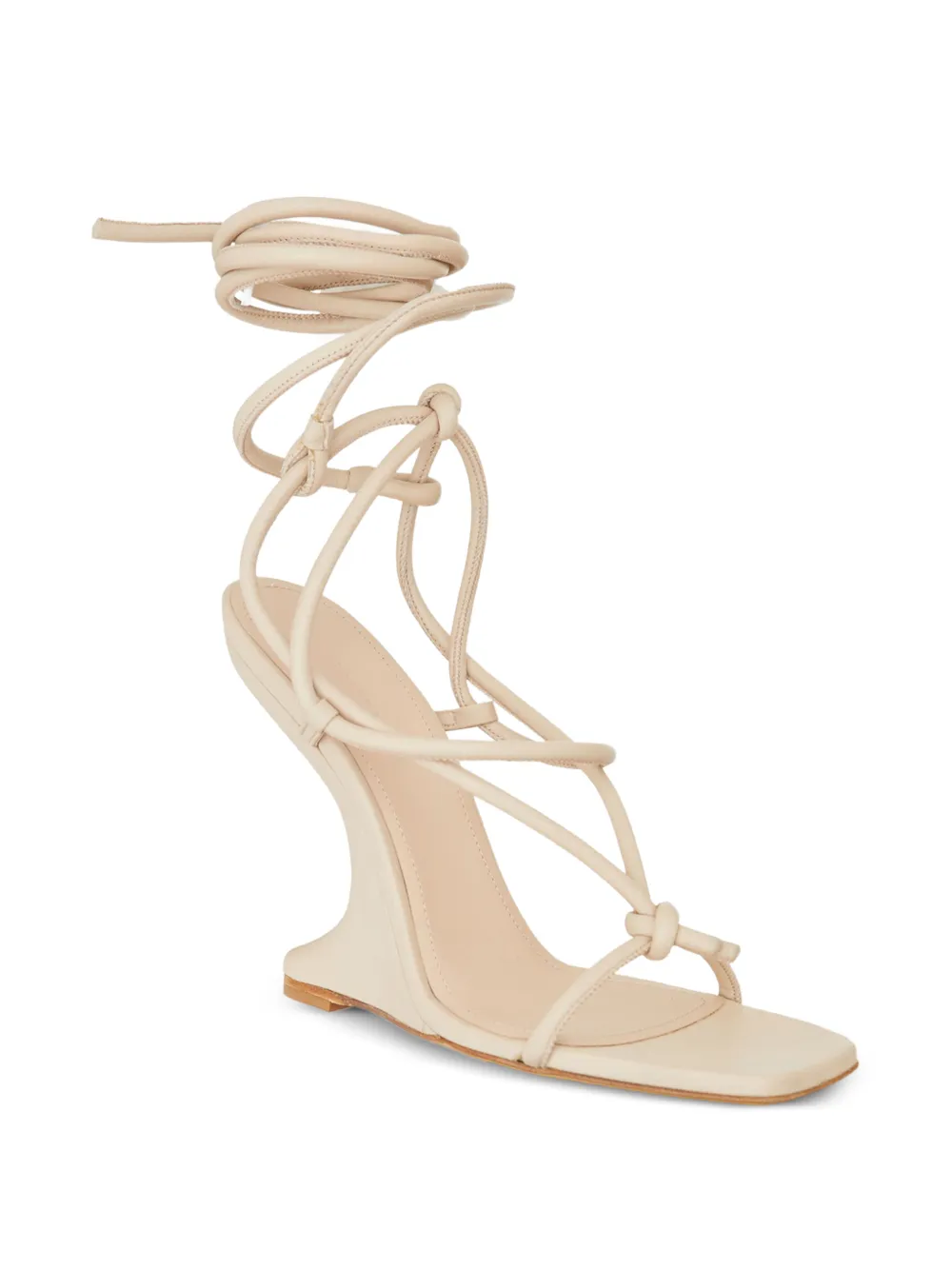 Rick Owens Lilies Cantilever leren sandalen met geknoopt detail Beige
