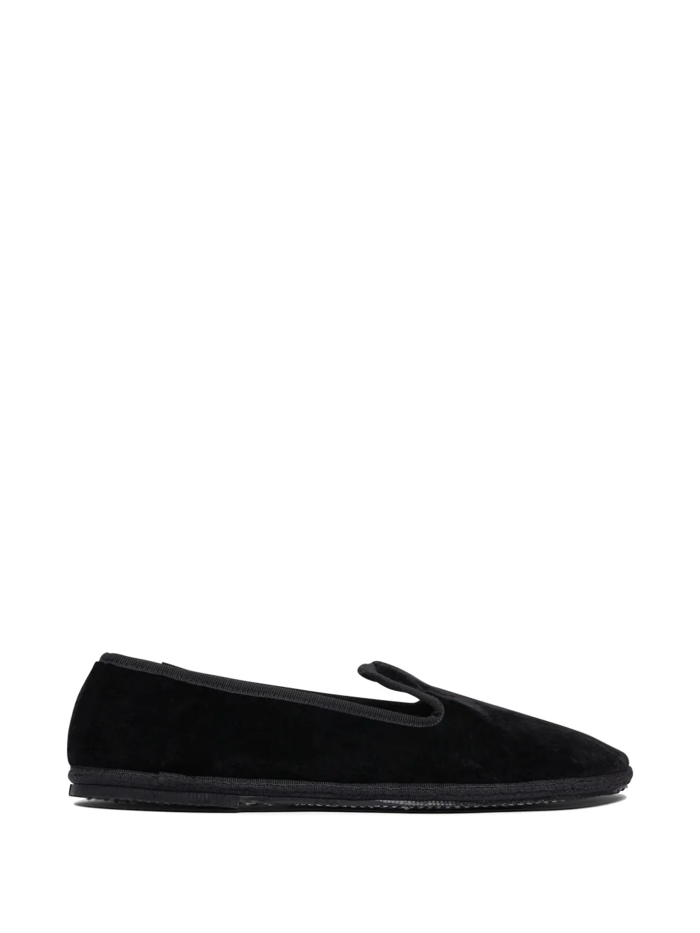 SENTIER Principe piped velvet slippers - Nero
