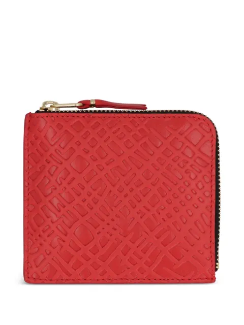 Comme Des Garçons Wallet embossed zipped leather wallet