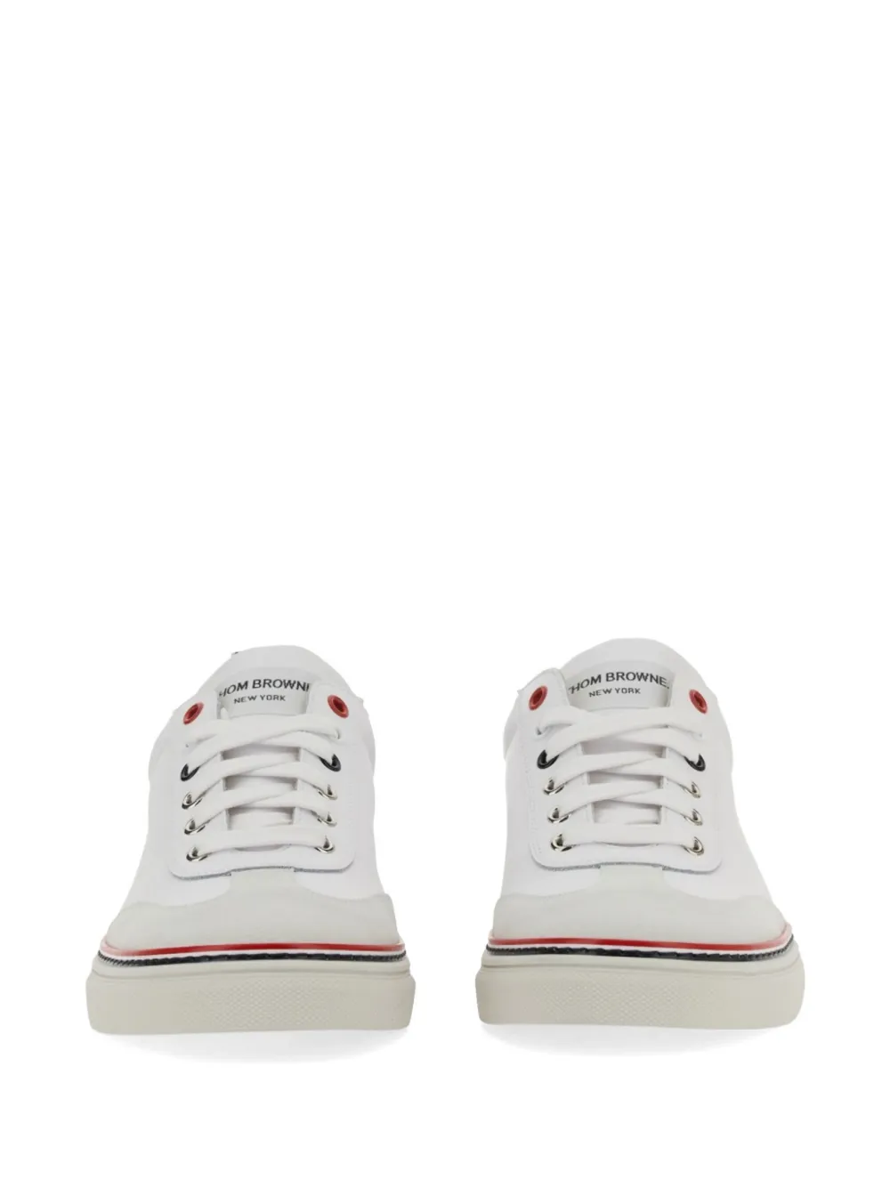 Thom Browne low-top leather sneakers Wit