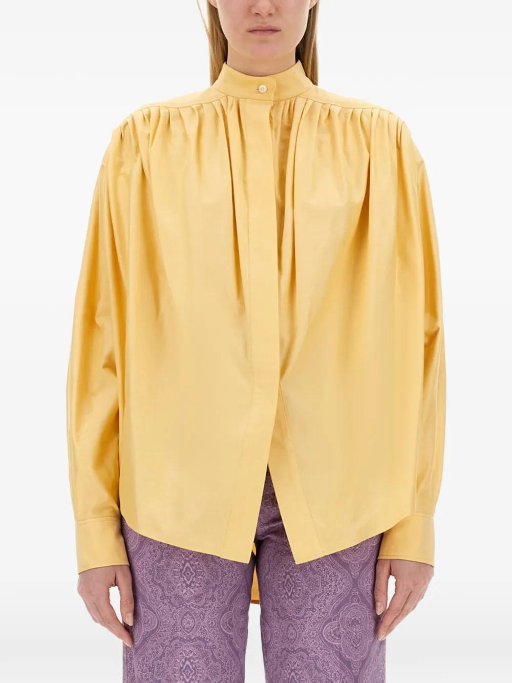 ETRO gathered poplin blouse - Giallo