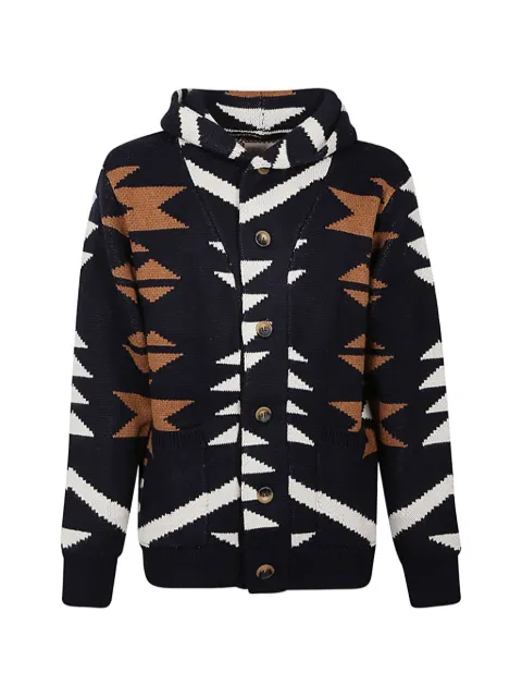 TOOCO hooded print cardigan