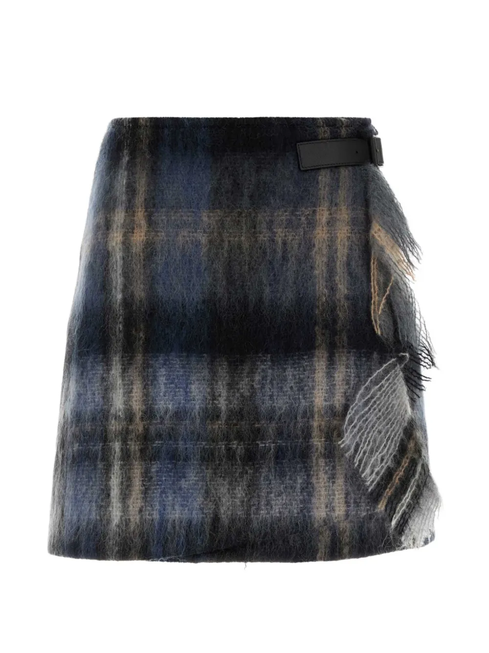 LOEWE embroidered fringed mini skirt - Blu