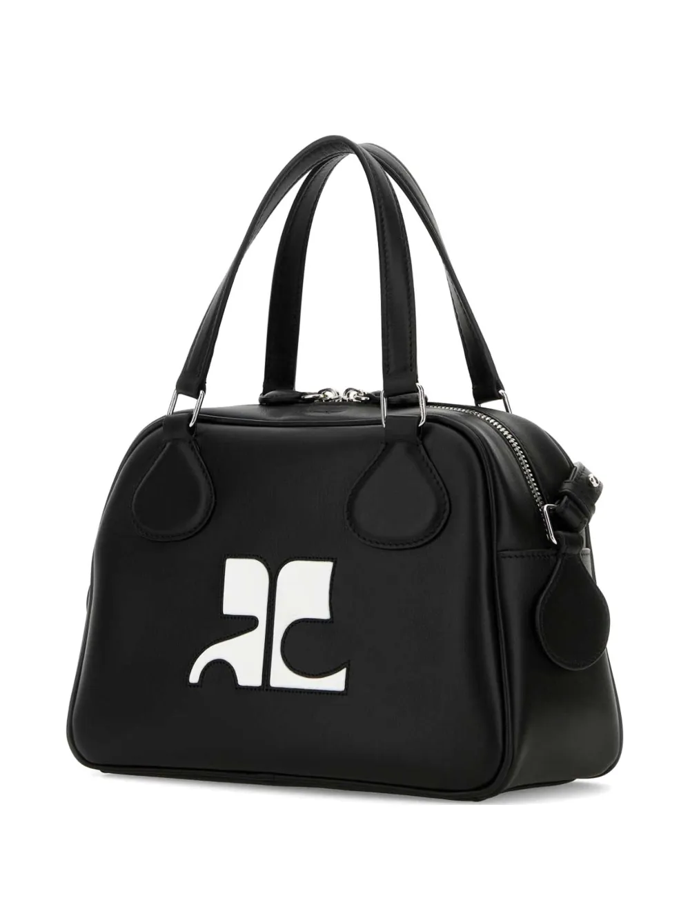 Courrèges Reedition leather tote bag - Nero