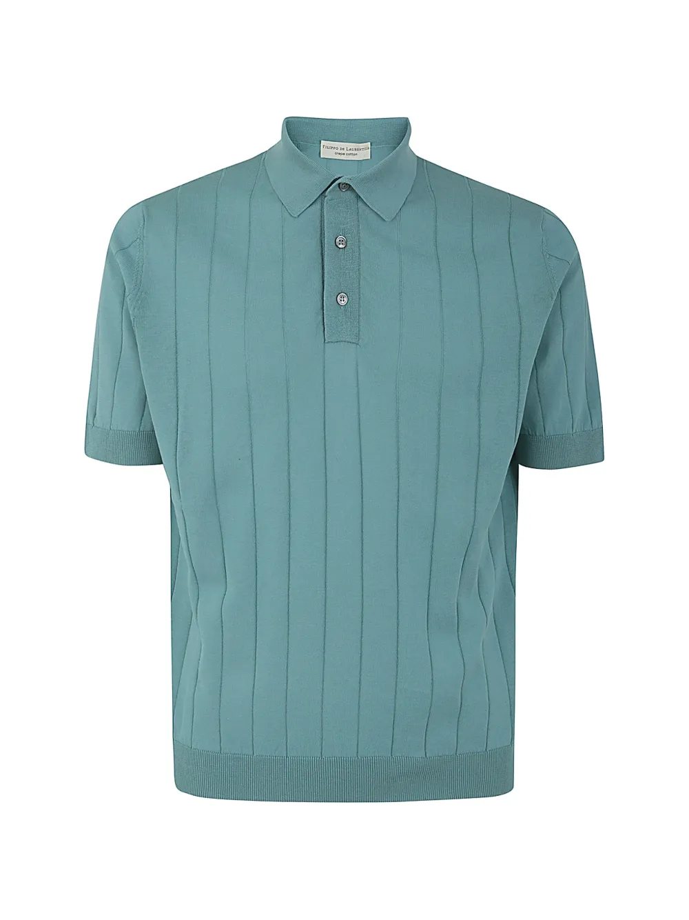 Filippo De Laurentiis ribbed short-sleeve polo shirt - Blau