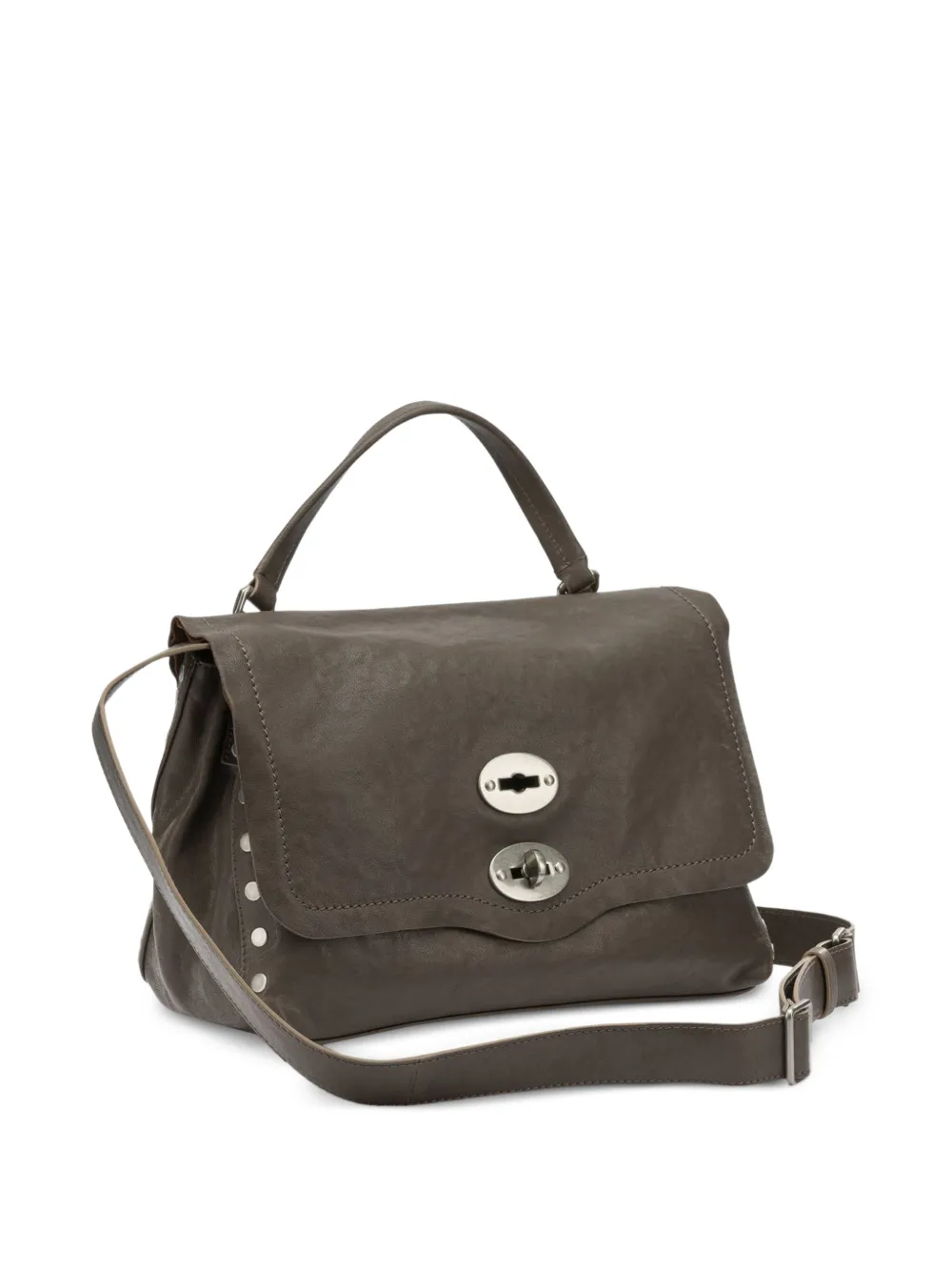 Zanellato Kleine Postina leren shopper met studs Bruin