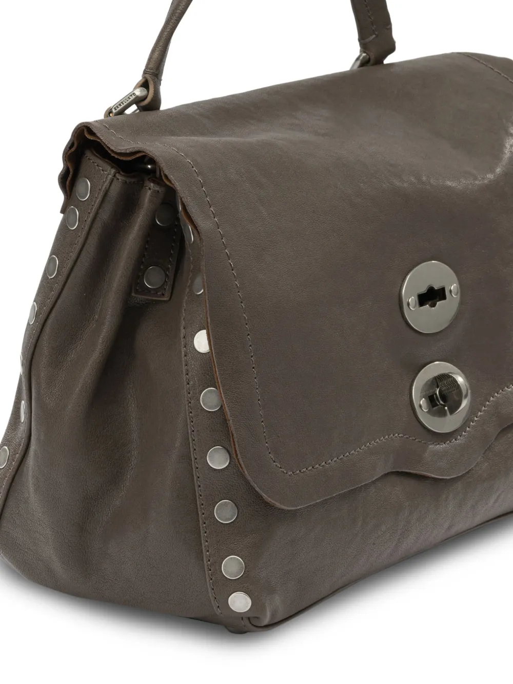 Zanellato Kleine Postina leren shopper met studs Bruin