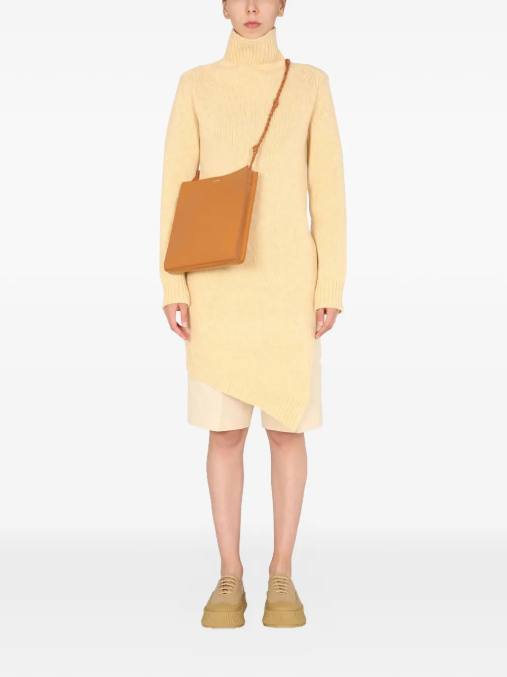 Jil Sander Asymmetrische trui met lange mouwen Beige