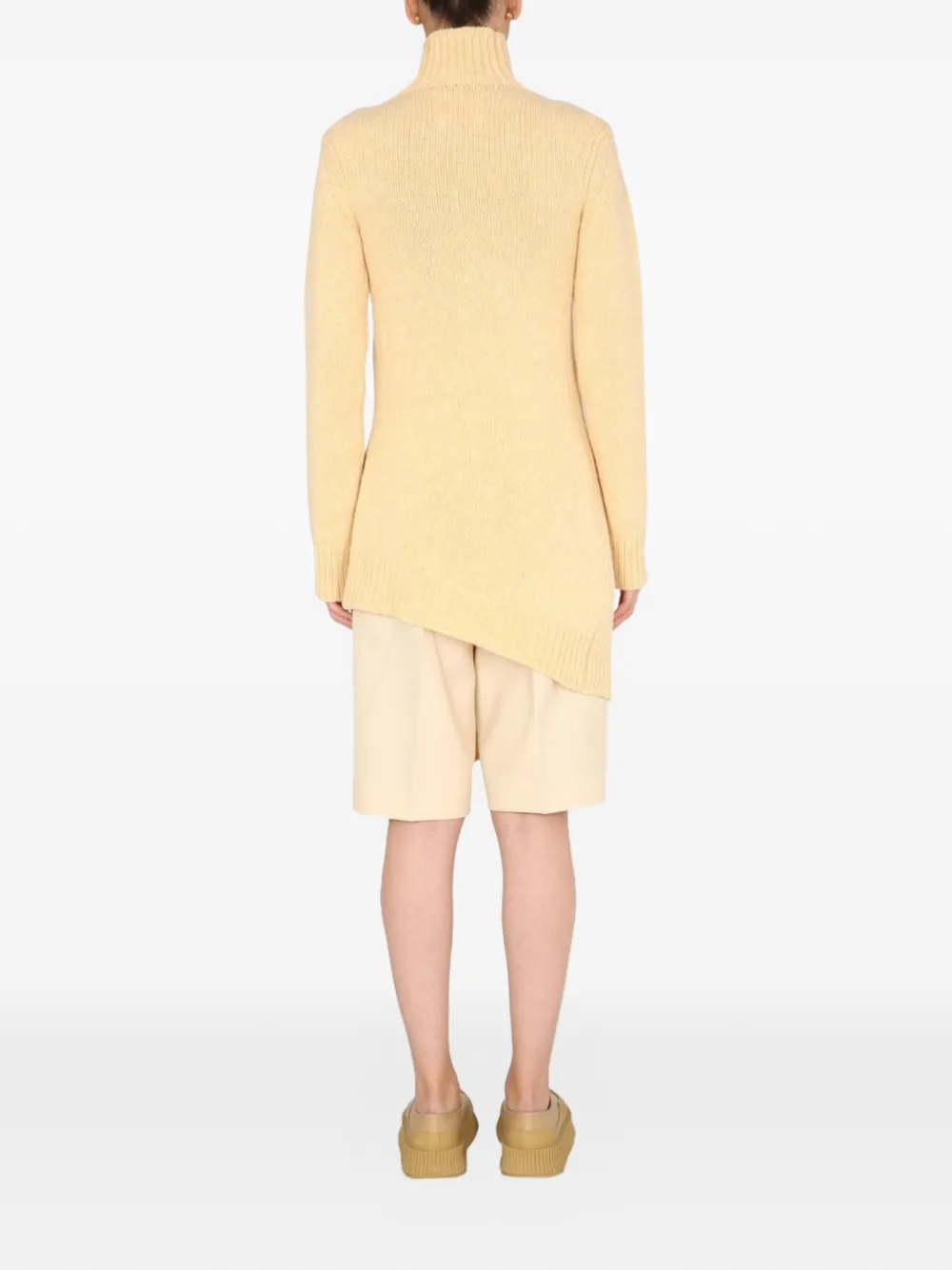 Jil Sander Asymmetrische trui met lange mouwen Beige