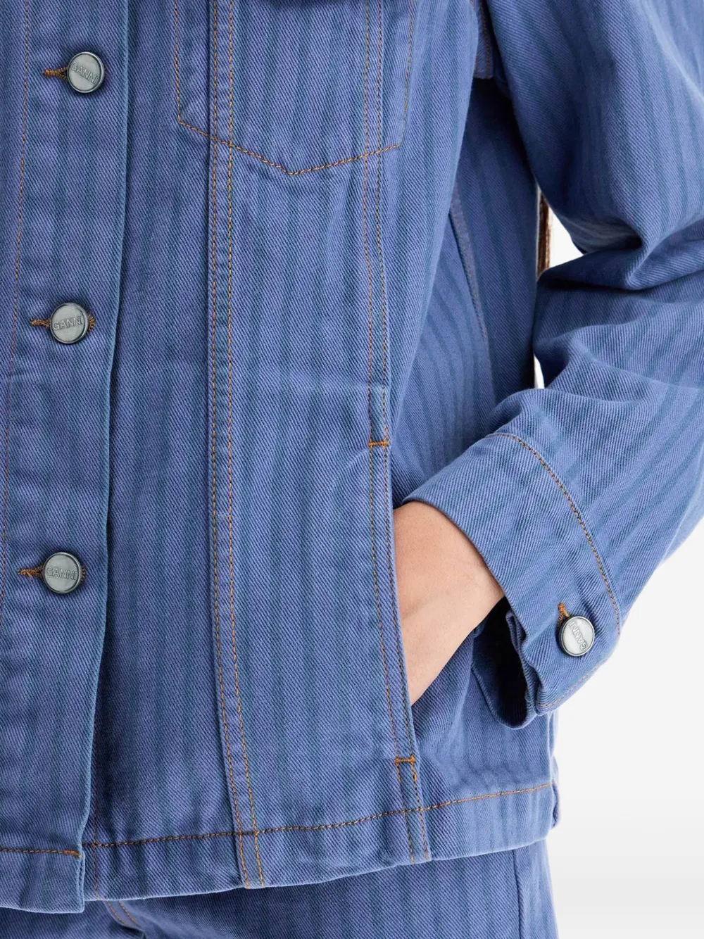 GANNI Denim jack Blauw