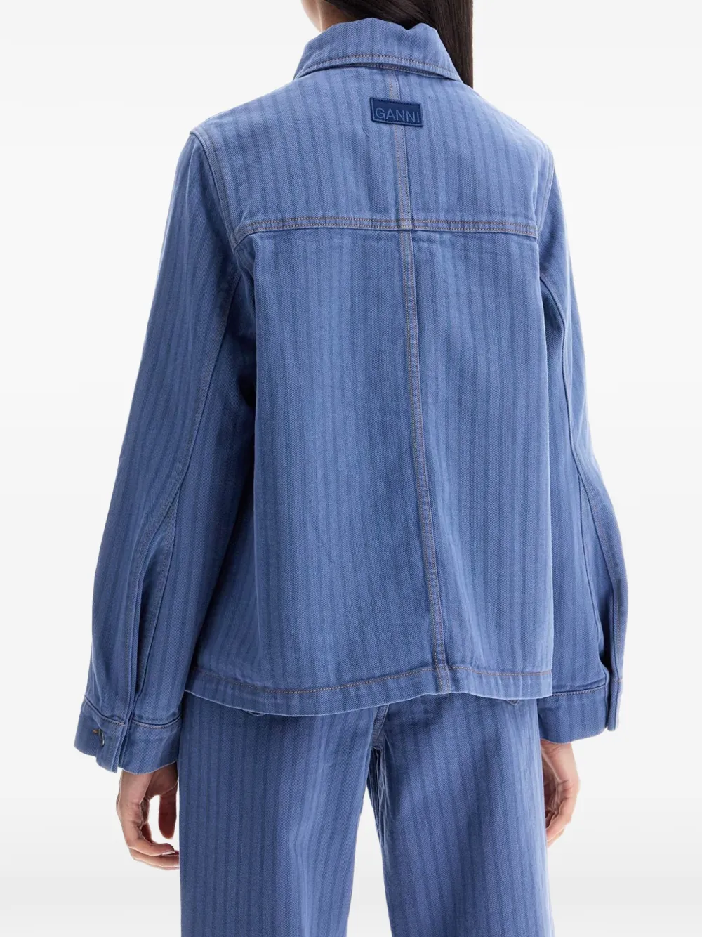 GANNI Denim jack Blauw