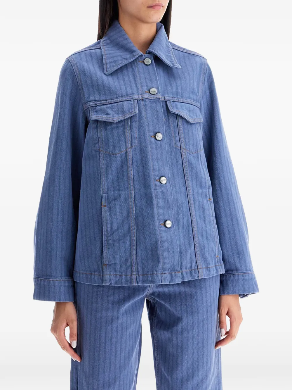 GANNI Denim jack Blauw