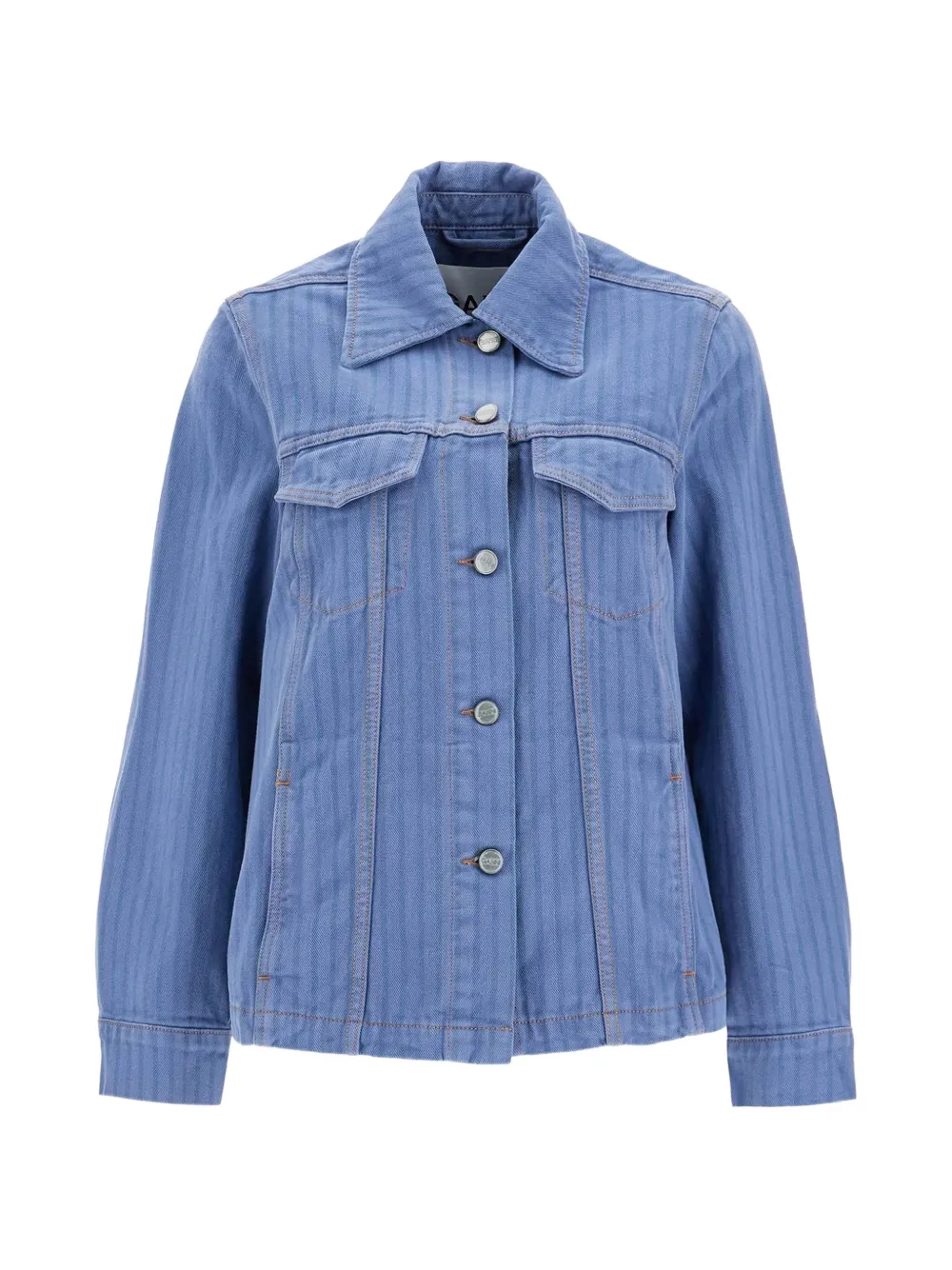 GANNI striped denim jacket - Blu