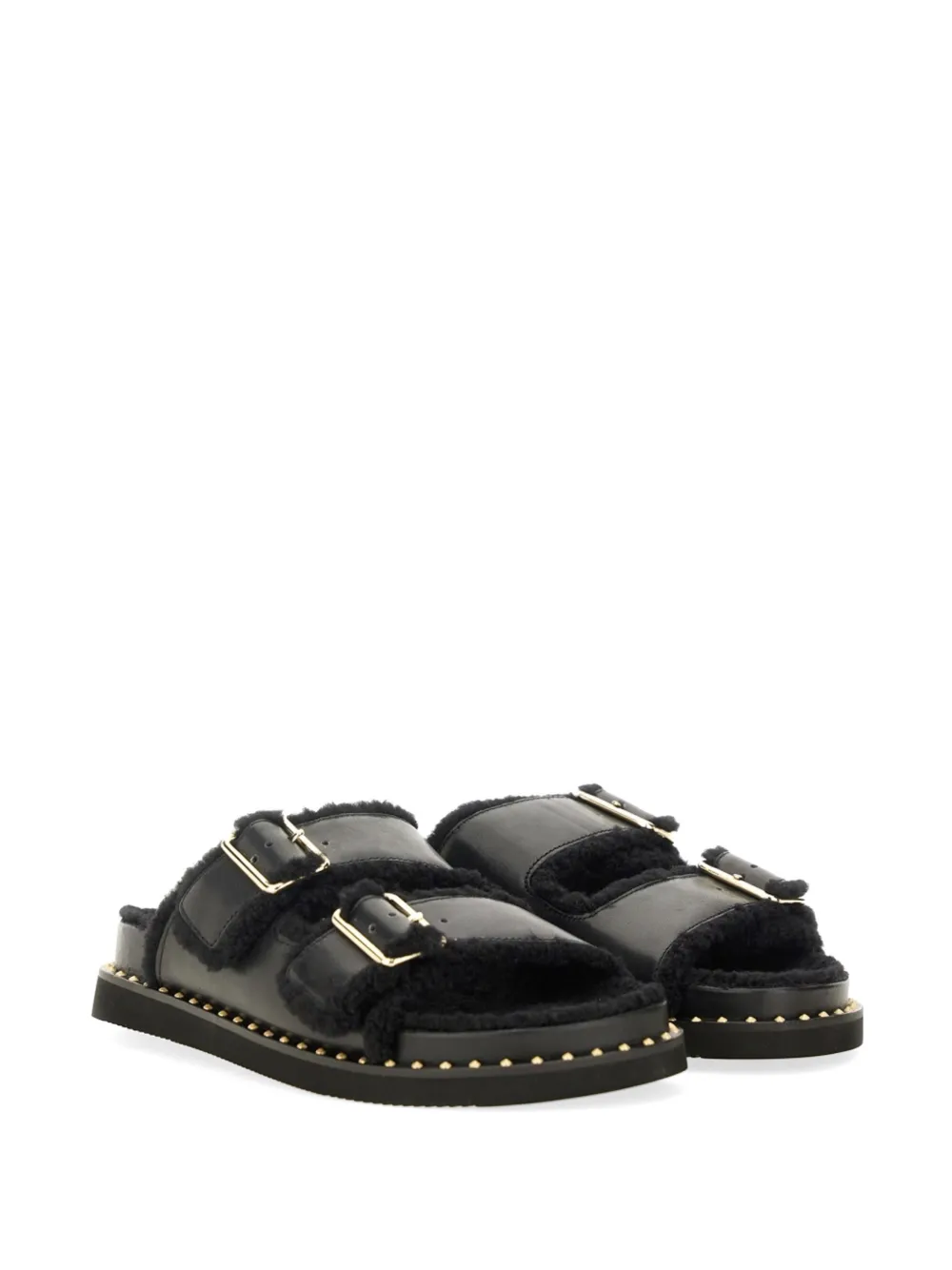 Ash Utah Bis sandalen met gesp en studs Zwart