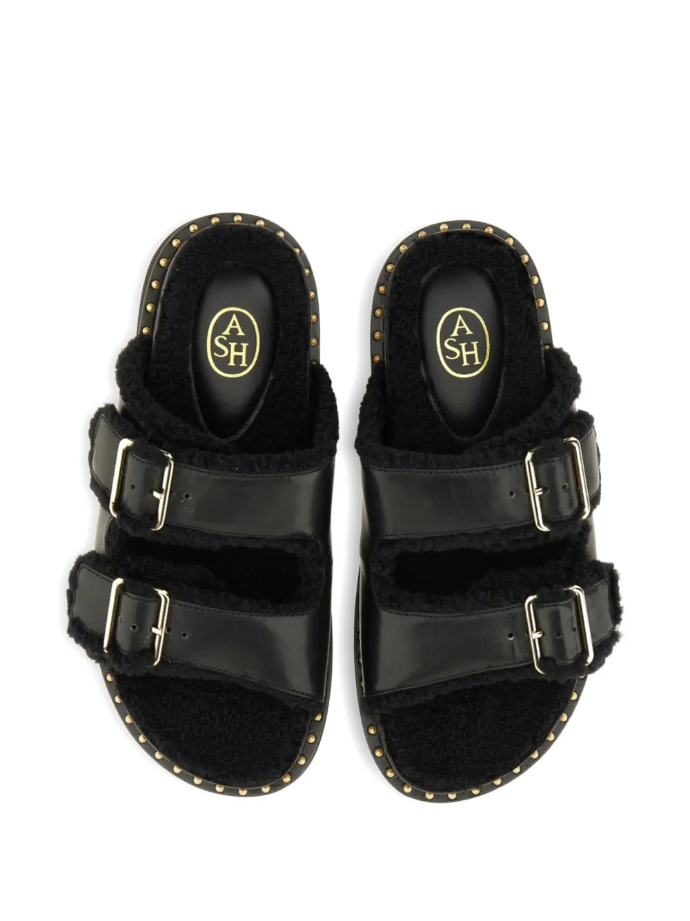 Ash Utah Bis sandalen met gesp en studs Zwart