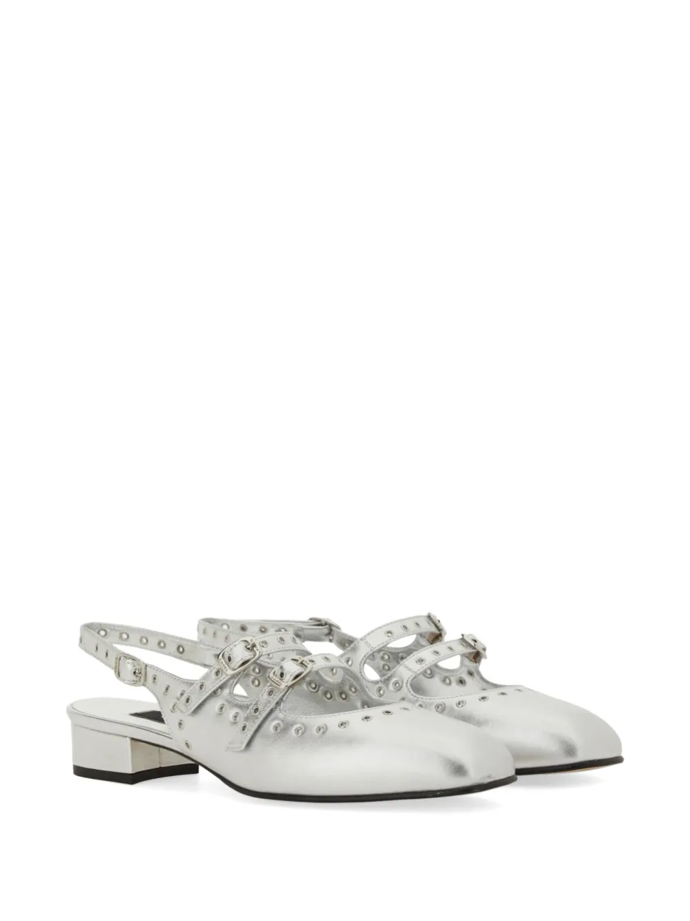 Carel Paris Slingback pumps verfraaid met gesp Zilver