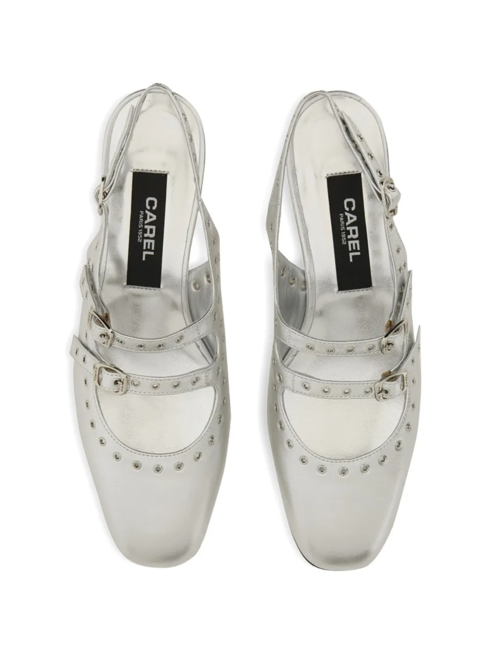 Carel Paris Slingback pumps verfraaid met gesp Zilver