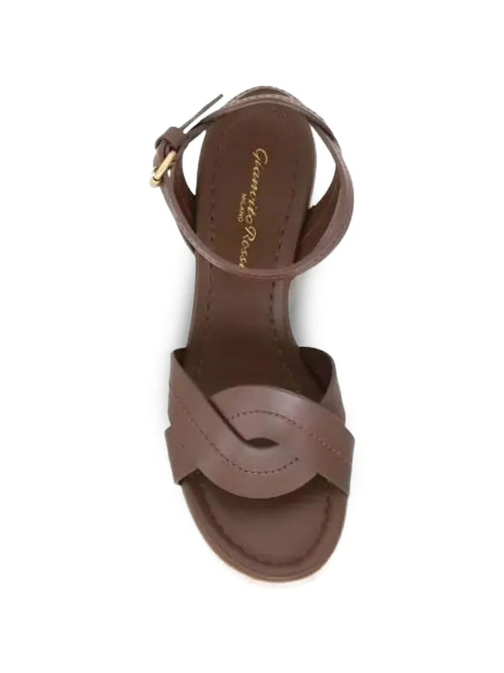 Gianvito Rossi Sandalen met plateauzool en gekruiste bandjes Bruin