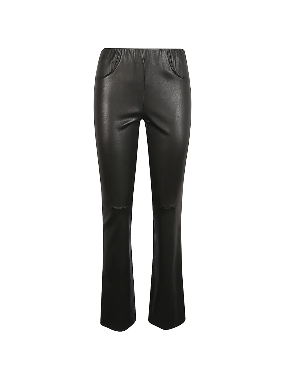 Via Masini 80 flared leather trousers - Schwarz
