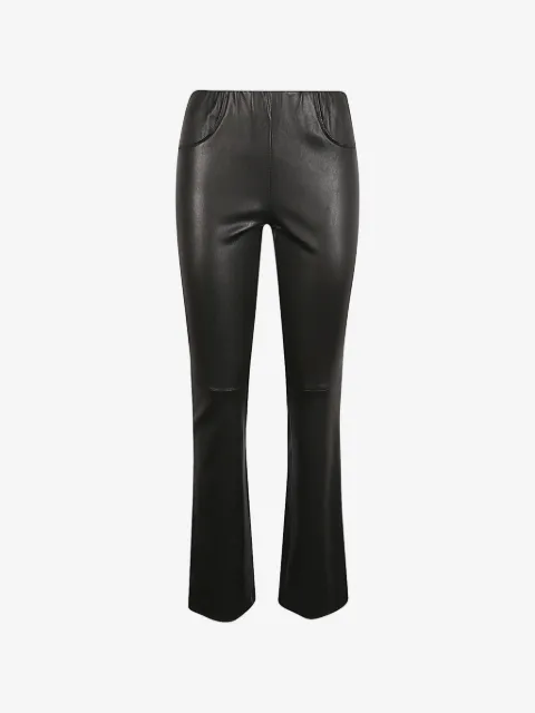 Via Masini 80 flared leather trousers