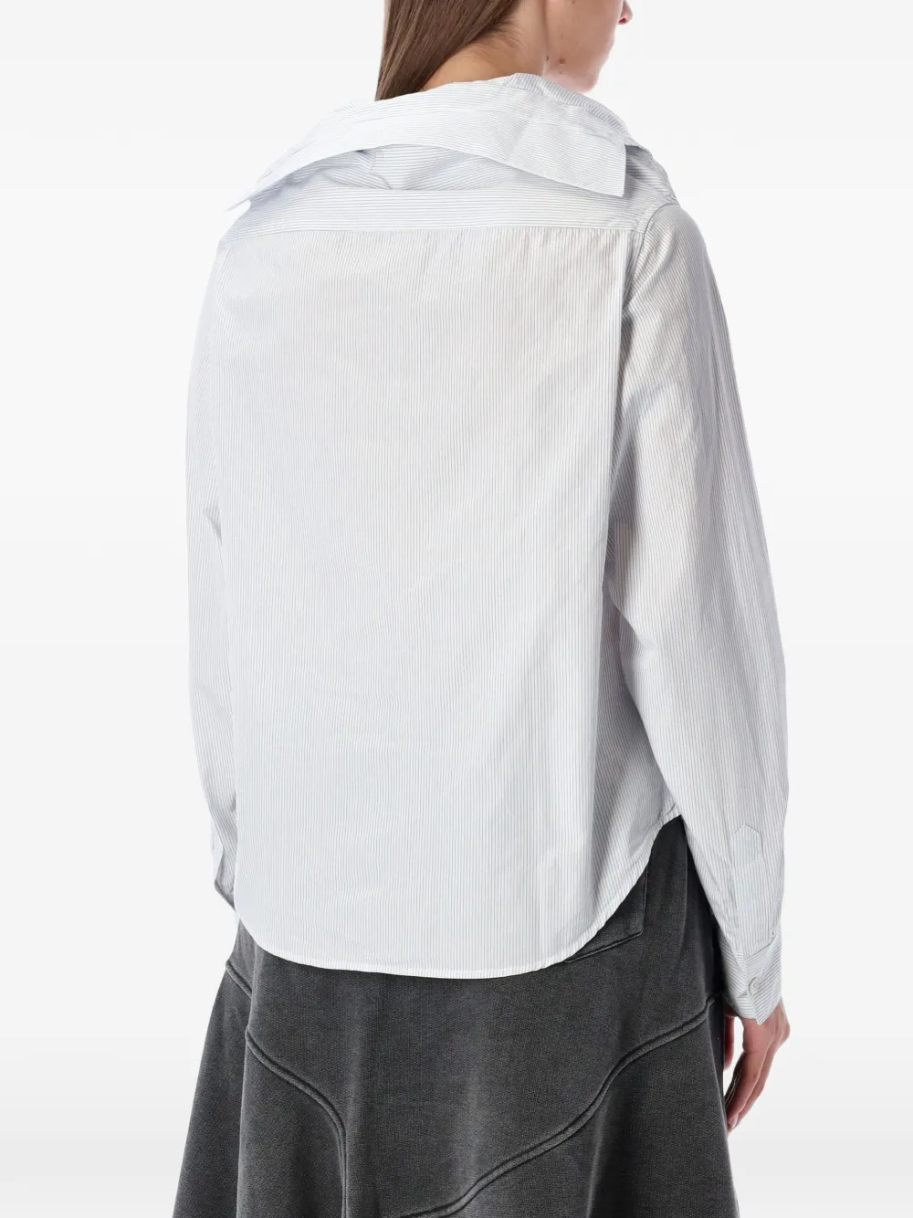 OUR LEGACY Gestreepte blouse met ingeklapte kraag Wit