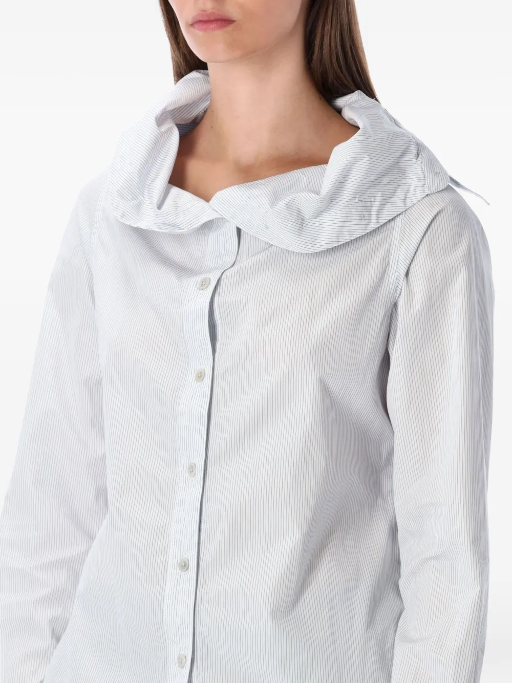 OUR LEGACY Gestreepte blouse met ingeklapte kraag Wit